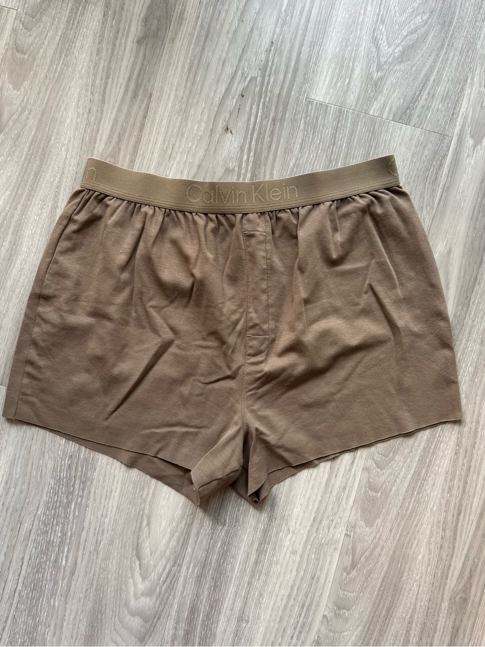 Calvin Klein | CK Black Lounge Sleep Shorts in Olive Brown (Small)